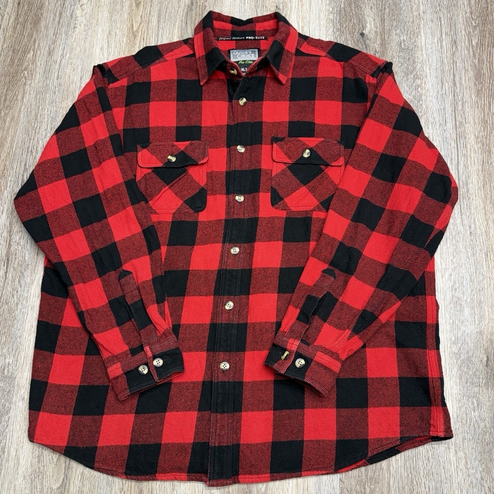 Guides Choice Flannel Shirt Mens  XLT Long Sleeve Shacket Red Buffalo Pro Elite